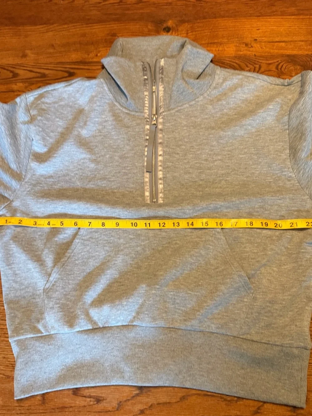 Earth Yoga Quarter Zip Pullover Heather Gray Size L